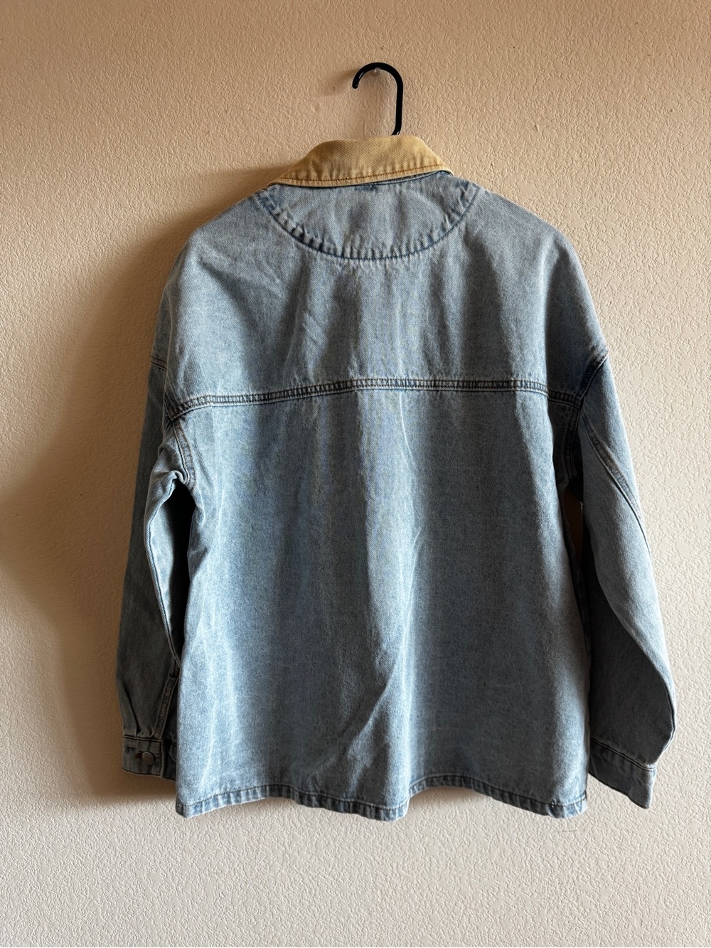 Altar'd State Light Blue Denim Jacket with Cream Collar - Picture 2 of 8